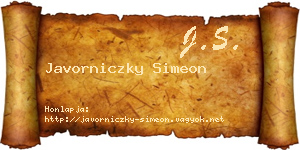 Javorniczky Simeon névjegykártya